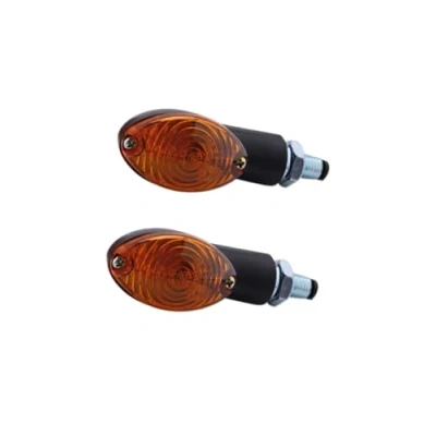 Abbildung von Shin Yo Blinkerpaar Cateye 12V/H21 M10 kurz schwarz, gelbes Glas