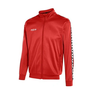 Abbildung von Mitre Delta Poly Track Jacke, Dunkelrot/Weiß, 2X Large/50 52 Inches