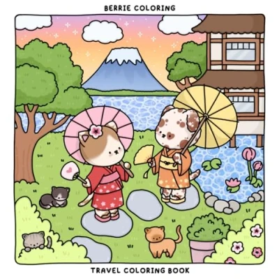 Abbildung von Berrie Coloring Travel: Cute and Cozy Book for Kids &amp; Adults Featuring Easy to Color Animal Illustrations Adorable Scenes (Cute Books)