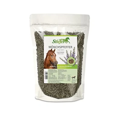 Abbildung von Stiefel Mönchspfeffer für Pferde, 100% naturbelassener Mönchspfeffer, den Hormonhaushalt, 500g