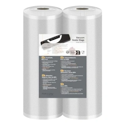 Abbildung von Vakuumierbeutel Rollen Vakuumierfolie 28/28x600cm(12m), Profi Folienrollen Vakuumierer Lebensmittel Rolle BPA frei, stark &amp; reißfest, für alle Sous Vide