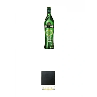 Abbildung von Noilly Prat Dry 0,75 Liter + Schiefer Glasuntersetzer eckig ca. 9,5 cm Durchmesser