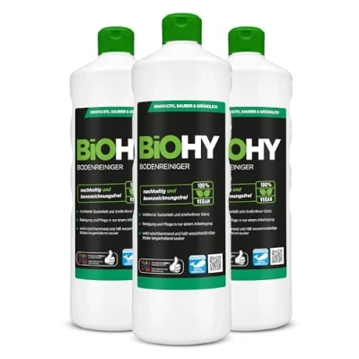 Abbildung von BiOHY Bodenreiniger Für Wischroboter (3 x 1 Liter) Reinigungsmittel Konzentrat alle Wisch &amp; Saugroboter mit Nass Funktion Schaumarm Streifenfrei Böden