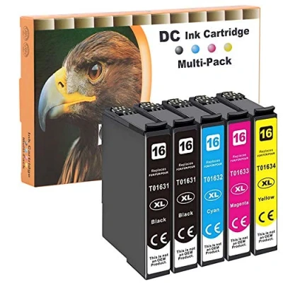 Abbildung von D&amp;C 5X Druckerpatronen Kompatibel für Epson 16 16XL Workforce WF 2760DWF 2760 2540 2660 2750 2650 2510 2520 2530 2010 2660DWF 2700 2010W 2500WF 2520NF