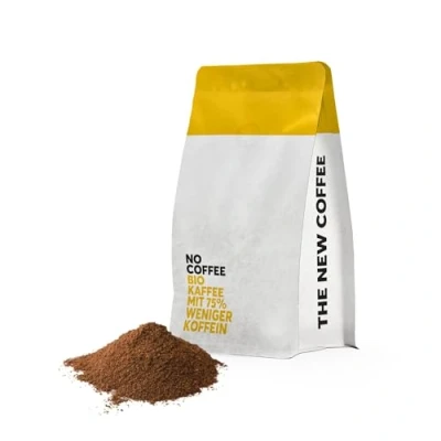 Abbildung von No Coffee® Low Coffee 25 koffeinfreier Kaffee gemahlen (1kg) mit 25% Koffein Entkoffeinierter Decaf koffeinfrei Bio entkoffeiniert