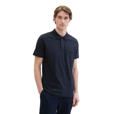 Abbildung von TOM Tailor MIT Struktur Poloshirt, Herren, Größe: Large, Sky captain blue