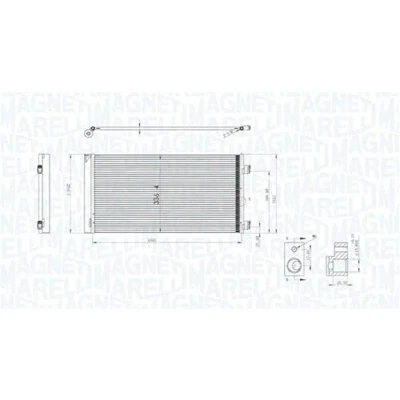 Abbildung von MAGNETI MARELLI 350203747000 Klimakondensator mit Trockner 646x337x12 337 646 12 MINI: Schrägheck, Clubman, Countryman