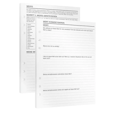 Abbildung von KOMPASS® Werte 11 DIN A5 Einlagen für Ringbuchplaner Zur Identifizierung &amp; Konkretisierung persönlicher papier Kalendereinlagen Erfolgsjournal Bullet Journal To Do Planer