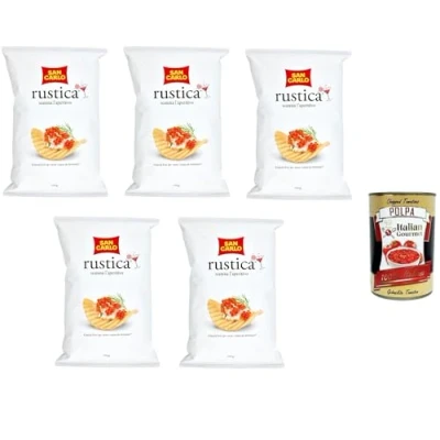 Abbildung von 10x San Carlo Rustica chips Patatine Kartoffelchips gesalzen 190g Kartoffel + Italian Gourmet polpa 400g