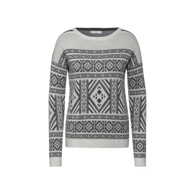 Abbildung von Cecil Jaquard Strickpullover, Damen, Größe: Medium, Grau