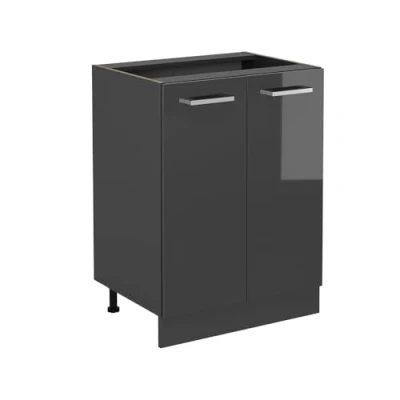 Abbildung von Vicco Küchenunterschrank R Line, Anthrazit Hochglanz, 60 cm ohne Arbeitsplatte