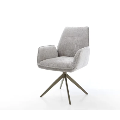 Abbildung von Drehstuhl Zoa Flex Chenille Silbergrau Kreuzgestell breit Effektfinish Titan 360 drehbar