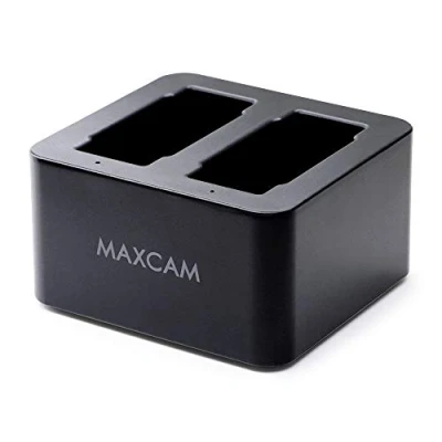 Abbildung von MAXCAM Dual Akku Ladegerät mit Typ C USB Kabel für GoPro HERO12/HERO11/HERO10/HERO9 Black Enduro