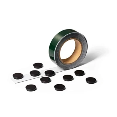 Abbildung von Durable Magnetband (selbstklebend, 3,5 cm x 500 cm) weißes Band mit schwarzer Schutzfolie, inkl. 10 Magnete, 171702