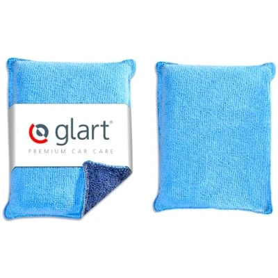 Abbildung von Glart 2er Set Auto Mikrofaser Scheiben Schwamm Autopflege, blau/grau, aus Mikrofasertuch Material, Trockentuch gegen Beschlagene Windschutzscheibe