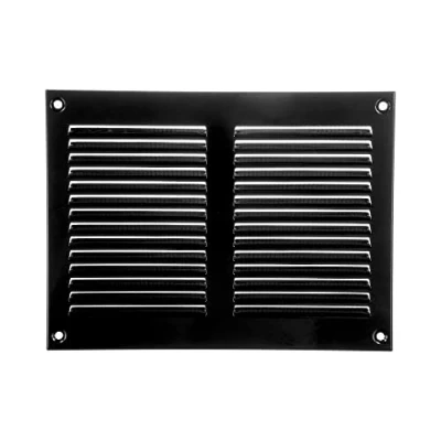 Abbildung von 20 x 15 cm schwarze Abdeckung der Entlüftung Stahlrücklauf Luftgitter für Decke und Seitenwand HVAC mit Insektenschutzgitter (200 150 mm, schwarz)
