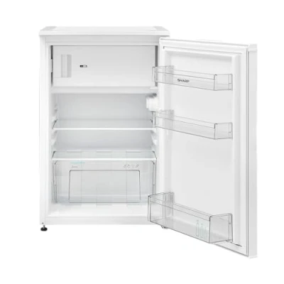 Abbildung von Sharp SJ UD121T2W EU Kühlschrank mit Gefrierfach / 121L Nutzinhalt, davon 17L im Gefrierfach/kleiner stufenloser Temperaturregelung/LED Innenbeleuchtung/Weiß