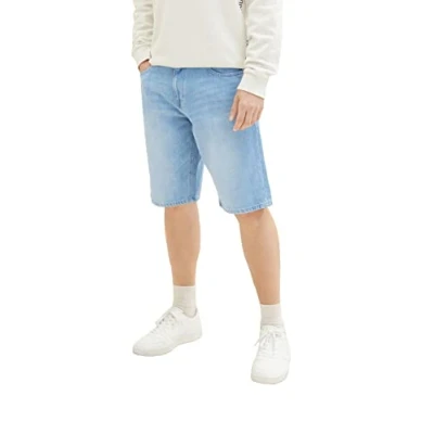 Abbildung von TOM Tailor Jeans Shorts, Herren, Größe: 32, Used light stone blue denim