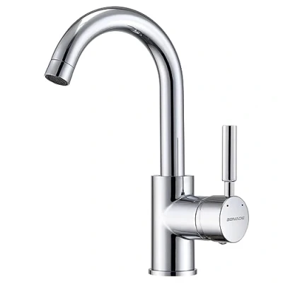 Abbildung von WOOHSE Waschtischarmatur Bad Armatur 360 Drehbar, Waschbecken Armaturen Messing Chrom (1 St., Mischbatterie) mit heißes und kaltes Wasser