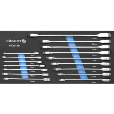 Abbildung von Hogert Technik HT7G146 Ratschen Doppelringschlüsselsatz