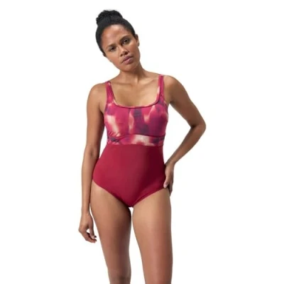 Abbildung von Speedo Formender ContourEclipse Badeanzug Shapewear Schwimmbekleidung für Strand und Urlaub Damen, Magenta Haze, Soft Bloom, Baskenrot, 40