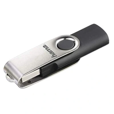 Abbildung von Hama USB Stick &quot;Rotate&quot;, 2.0, 32GB, 10MB/s, Schwarz/Silber (Lesegeschwindigkeit 10 MB/s)