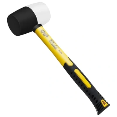 Abbildung von CCLIFE Gummihammer Schwarz/Weiß 910g Zertifiziert durch TÜV und GS Gummi hammer mit zwei Seiten, D=65 mm Schonhammer für Bodenleger Fliesen