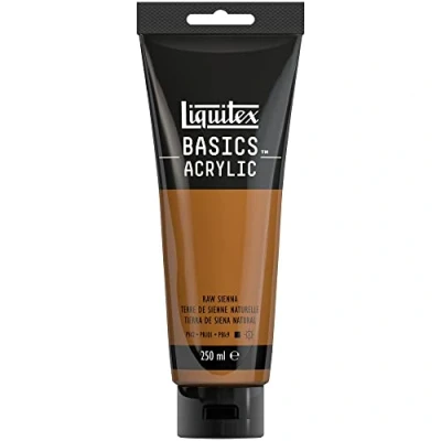 Abbildung von Liquitex 88700227 Basics Acrylfarbe, monopigmentierte Künstlerpigmente, lichtecht, mittlere Viskosität, Archivqualität, seidenglänzender Finish, 250ml Tube Siena Natur