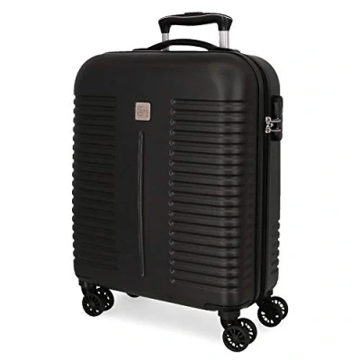 Abbildung von Roll Road India Kabinenkoffer Schwarz 40x55x20 cms Hartschalen ABS Kombinationsschloss 37L 2,5Kgs 4 Doppelräder Handgepäck