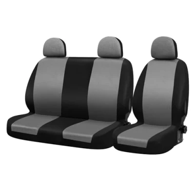 Abbildung von WOLTU AS7333 Auto Sitzbezüge universal Größe, 1+2 Sitzbezug Schonbezüge aus Polyester schwarz grau