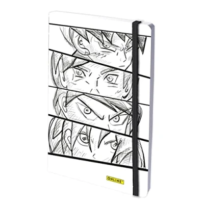 Abbildung von Online Bullet Journal dotted A5 mit Gummiband Manga, 120 g/m² FSC Papier, 144 Innenseiten Notizbuch gepunktet Soft Cover, Tagebuch für Notizen, Skizzen, Lettering