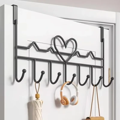 Abbildung von WBDXWB Türhaken, Türaufhänger für Mantel, Handtuch, Tasche, Bademantel (1 Stück, Schwarz)