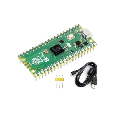 Abbildung von Vorgelötet Raspberry Pi Pico 2 Mikrocontroller Board Basierend auf RP2350 Chip, mit Dual Core und Architektur Design, läuft bis zu 150 MHz (mit Header)