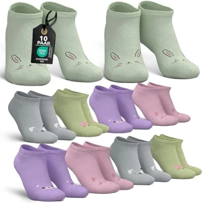 Abbildung von MEDOLY Kinder Sneaker Socken (10 Paar) mit 72% Baumwolle, für Mädchen &amp; Jungen Kurze Kindersocken