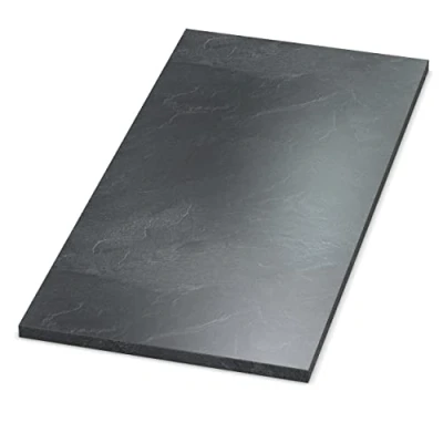 Abbildung von AUPROTEC Tischplatte 28mm Schiefer 800 mm x 500 Holzplatte Dekor Spanplatte mit Umleimer ABS Kante Auswahl: 80x50 cm