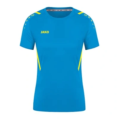 Abbildung von JAKO Challenge Tshirt print, Damen, Größe: 44, Blaugelb