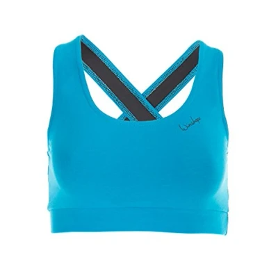 Abbildung von Winshape Damen BH WVR4 mit offenem Drop Back Design, All Fit Style Fitness Freizeit Sport, türkis, XS