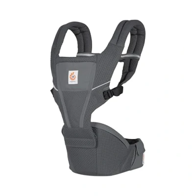 Abbildung von Ergobaby Alta Hip Seat Babytrage mit Babyhüftsitz für Babys und Kleinkinder ab 4 Monaten (5,5 kg 20,4 kg), Hüftsitz Trage Hüfttrage SoftFlex Mesh, Graphite Grey