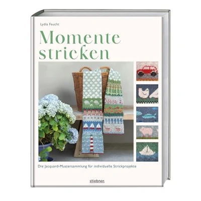 Abbildung von Momente stricken: Die Jacquard Mustersammlung für individuelle Strickprojekte. Strickmuster Geschenke oder Erinnerungsstücke. Strickbuch mit Einstrickmuster Anleitung fürs stricken.
