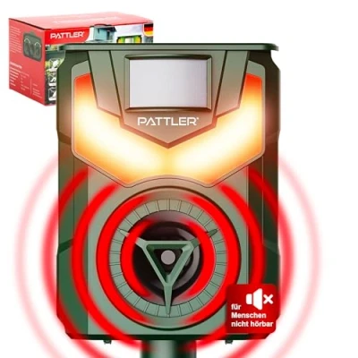 Abbildung von PATTLER® Solar Katzenschreck, Marderschreck, Hundeschreck Bewegungssensor mit 10m Reichweite Flammenlicht zur Abschreckung effektiv gegen Katzen, Hunde, Vögel, Marder