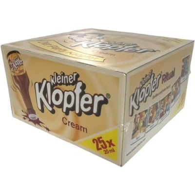 Abbildung von usy Bundle für Kleiner Klopfer Cream Sahnelikör 17% vol. (25x20ml Flasche) + Block