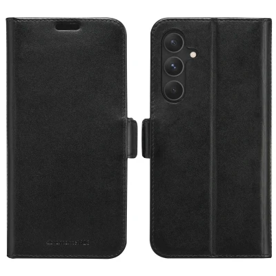 Abbildung von Samsung Galaxy S24 Hülle Echtleder dbramante1928 Klapphülle Handyhülle Schwarz