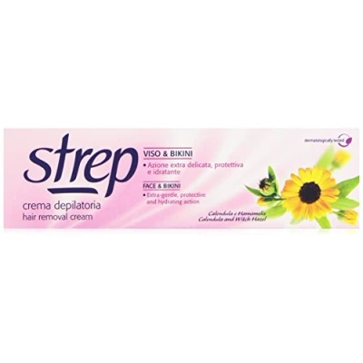 Abbildung von Strep Crema Depilatoria Viso &amp; Bikini, Azione Extra Delicata, Protettiva E Idratante 75 ml [Confezione da 6]
