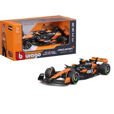 Abbildung von BBURAGO MCLaren MCL38 Oscar Piastri #81 2024 Realistisches Modellauto im Maßstab 1:43, gefahren von Piastri, Offizielle Lizenz, Empfohlenes Alter 3+ Jahre