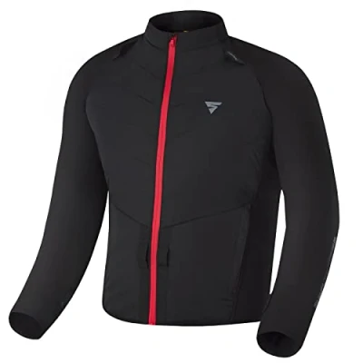 Abbildung von SHIMA WARMUP Herren Motorradjacke Steppjacke mit Isolationsschicht und winddichtem Gewebe an den Ärmeln (Schwarz, M)