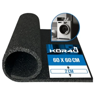 Abbildung von kör4u Premium Antivibrationsmatte 60x60x2cm, zuschneidbar, Gummimatte, Schallschutzmatte, Schwingungsdämpfer, geeignet als Waschmaschinenunterlage