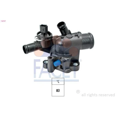Abbildung von FACET 7.8737 Kühlwasserthermostat 83 Made in Italy OE Equivalent mit Dichtung RENAULT: TRAFIC 2 Kasten, Bus, OPEL: Vivaro A Kastenwagen