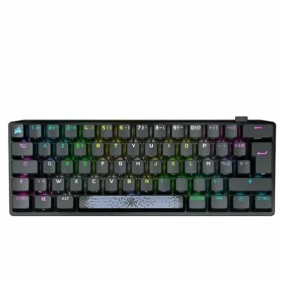 Abbildung von Corsair K70 Pro Mini Wireless RGB 60% mechanische Gaming Tastatur Cherry MX Red Switches PBT Tastenkappen Double Shot kompatibel mit iCUE PC, Mac, PS5, PS4, Xbox AZERTY FR Schwarz