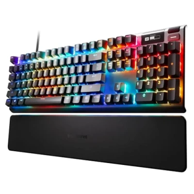 Abbildung von SteelSeries Apex Pro HyperMagnetic Gaming Tastatur Die schnellste der Welt Anpassbares Ansprechverhalten OLED Bildschirm RGB USB Passthrough Amerikanisch (QWERTY)