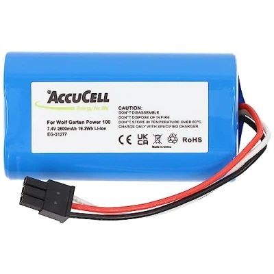 Abbildung von 7,4 Volt Akku kompatibel mit Wolf Garten Power 100, Li ion, 7,4V, 2600mAh, 19,2Wh